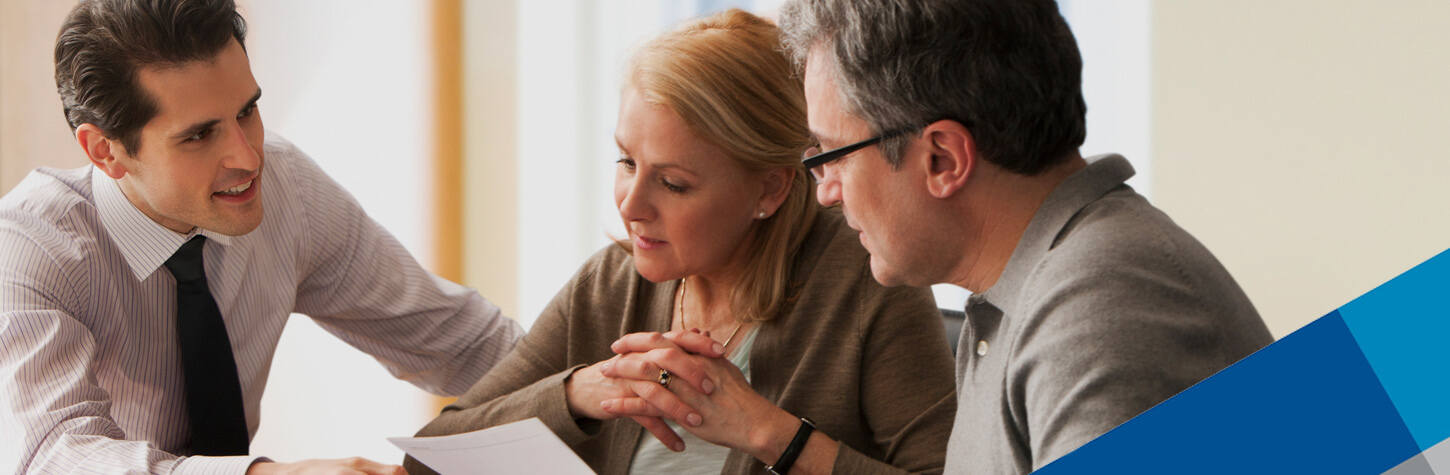 hero banner showing couple with financial adviser