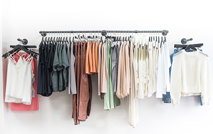 A display of women's clothing sold at Sable Boutique.